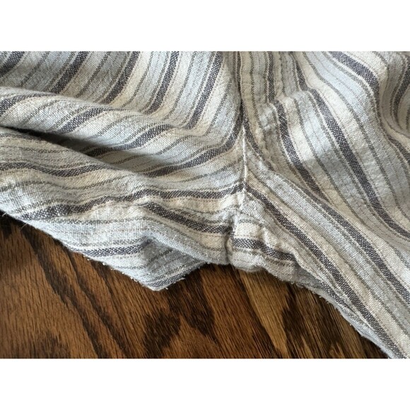 Rewind Wide Leg Stripe Blue White Stripe Linen Blend Elastic Waist Pants Size M - Picture 6 of 9